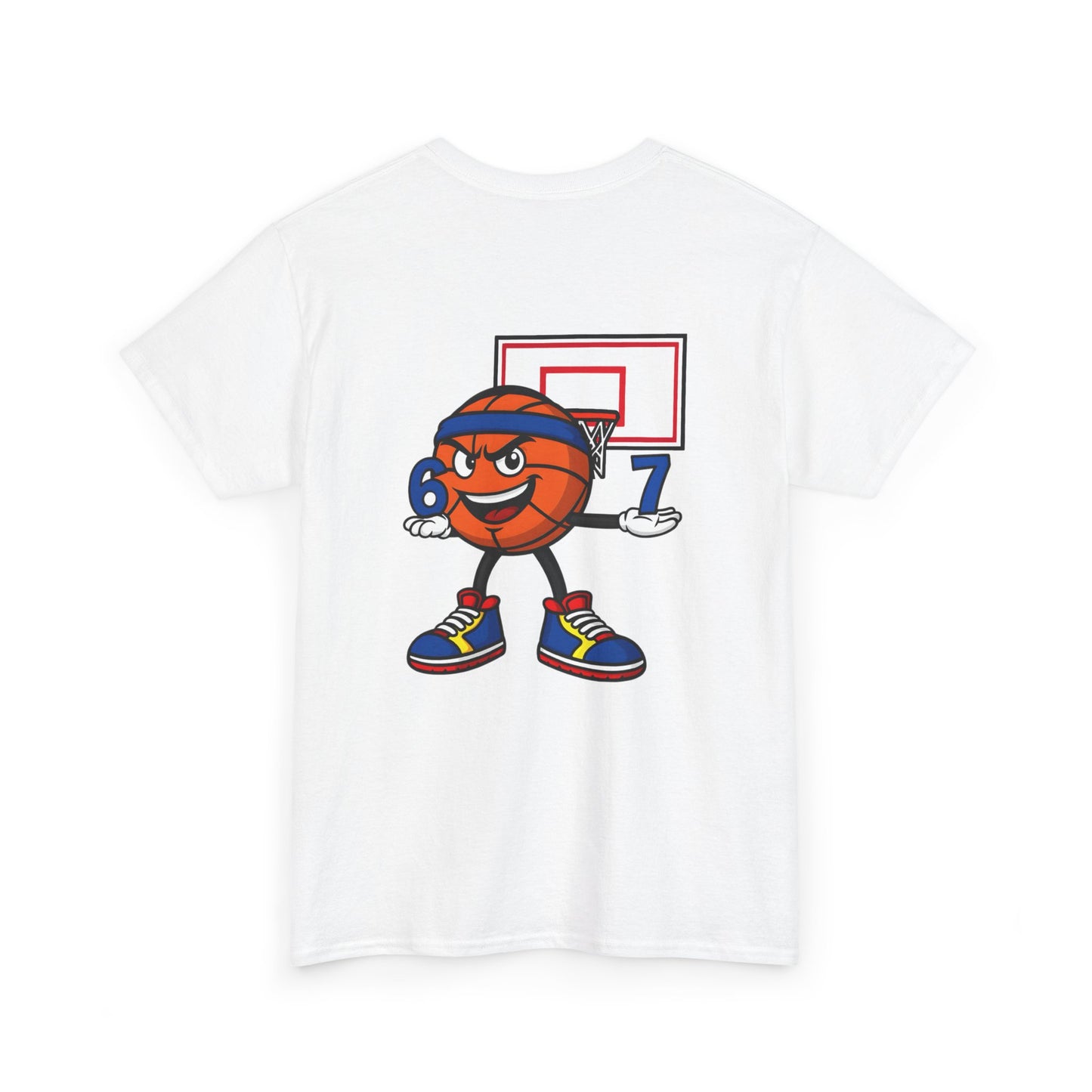 Short Sleeve White Basketball "67" Tee Shirt