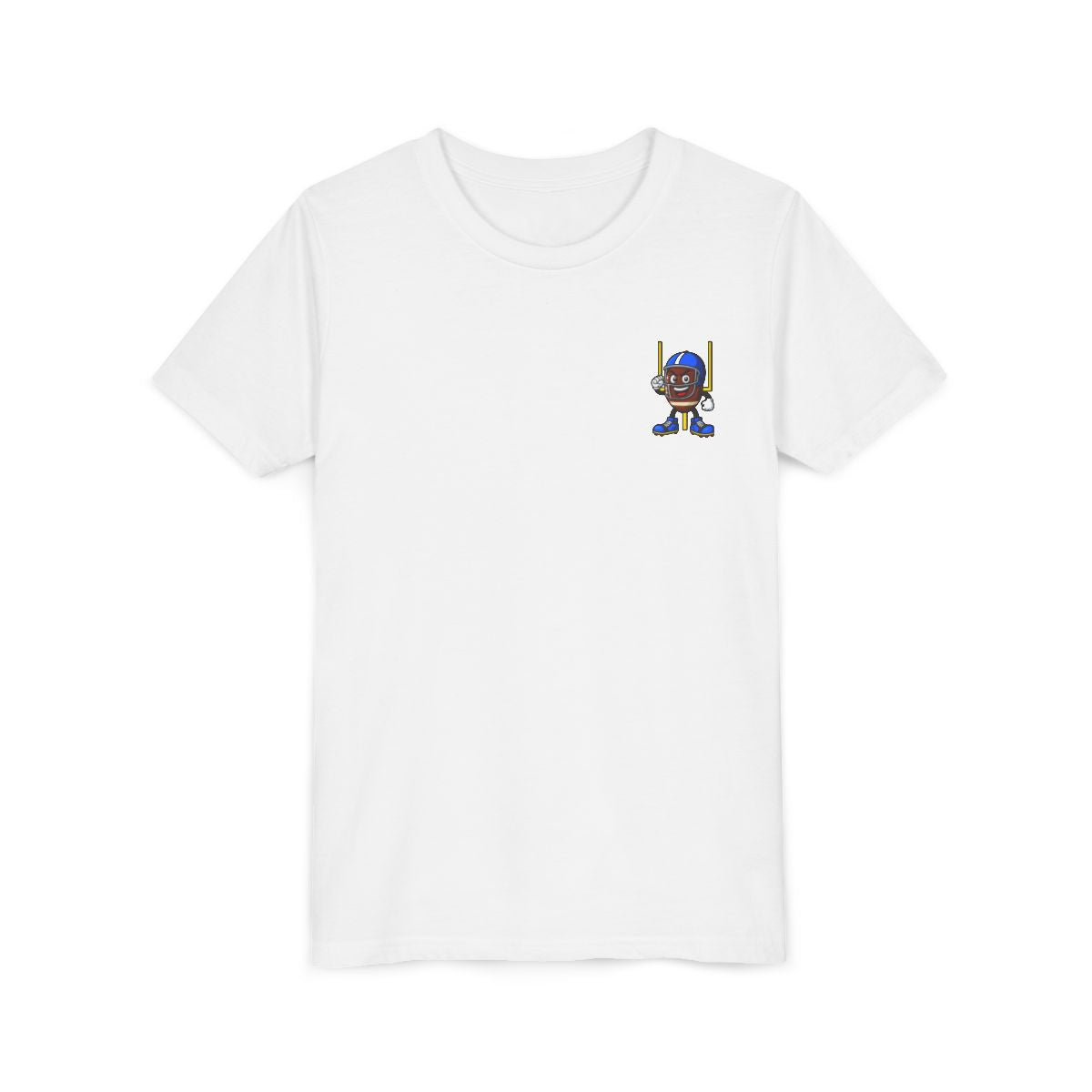 Short Sleeve White Football Tee Shirt
