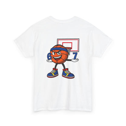 Short Sleeve White Basketball "67" Tee Shirt